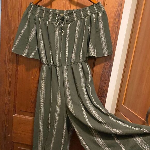 Vintage Bailey Blue Off-The-Shoulder Jumpsuit - Small - Picture 10 of 10